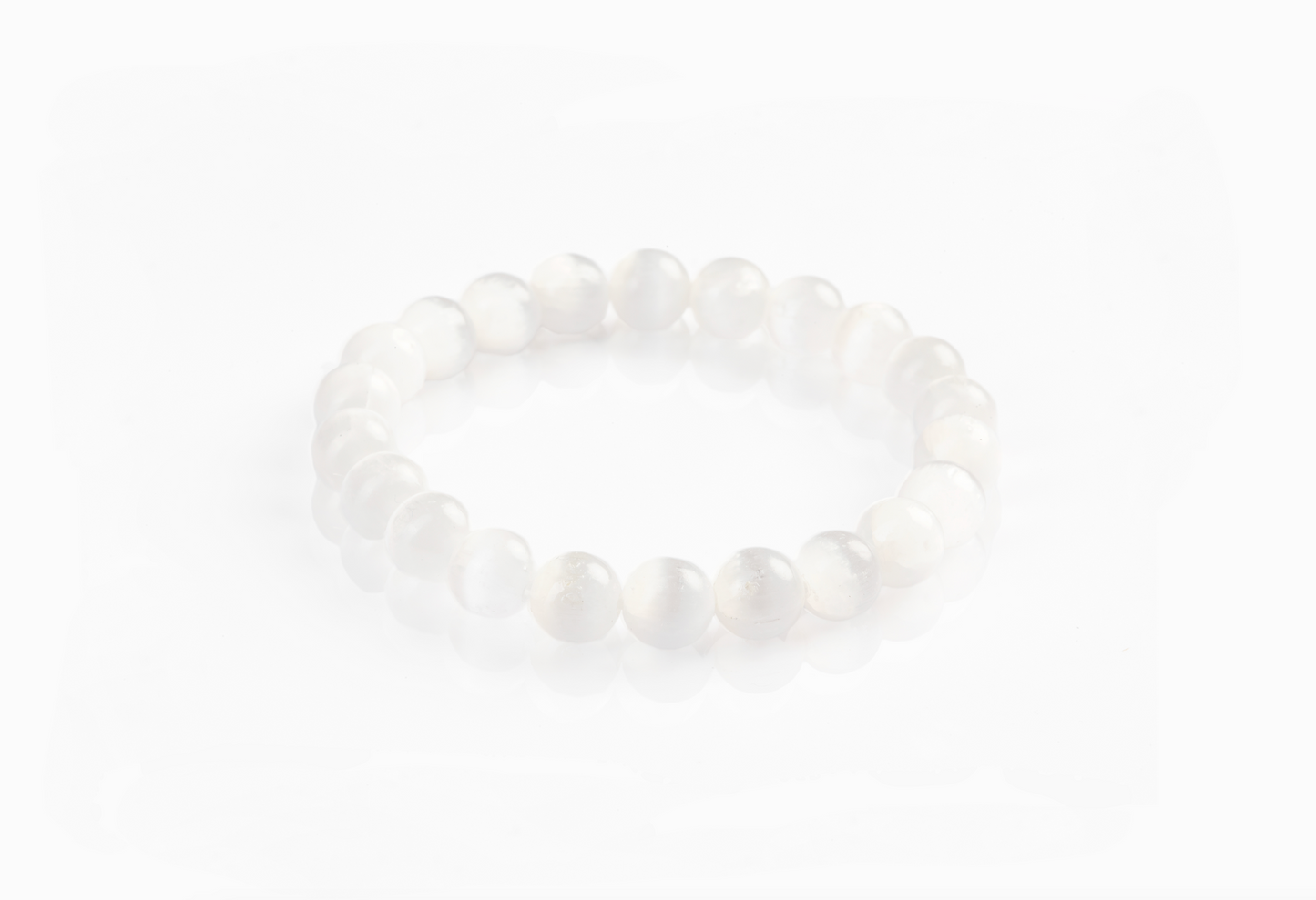 White Cat's Eye Bracelet for Wealth