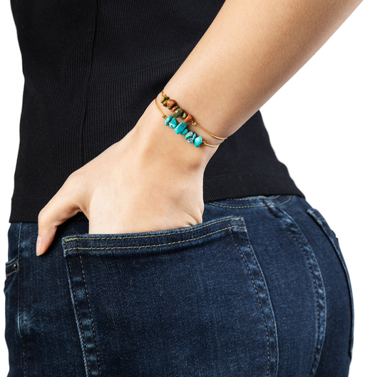 Turquoise Stone Bracelet for Luck and Communication