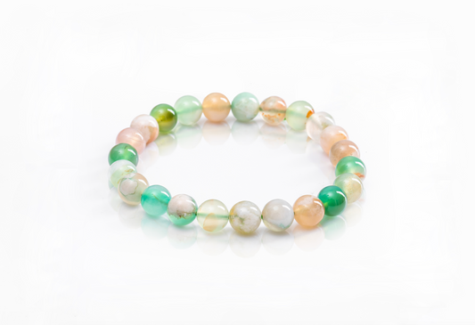 Green Natural Agate Bracelet for Emotional Stability