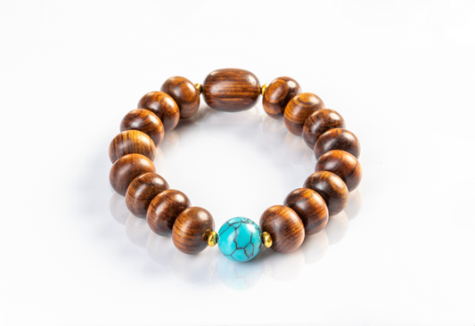 Sandwood with Turquoise Bracelet for Prosperity