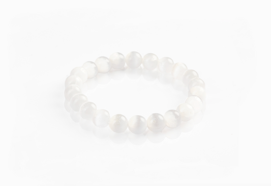 White Cat's Eye Bracelet for Wealth